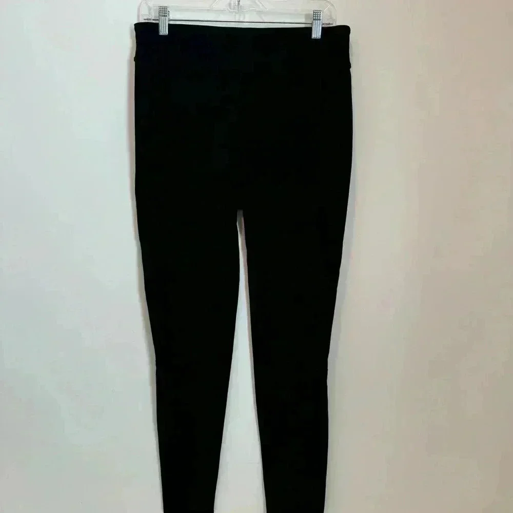 Spanx Micro Rib Knit Control Top Skimmer Leggings in Black Pants Women's Size XL